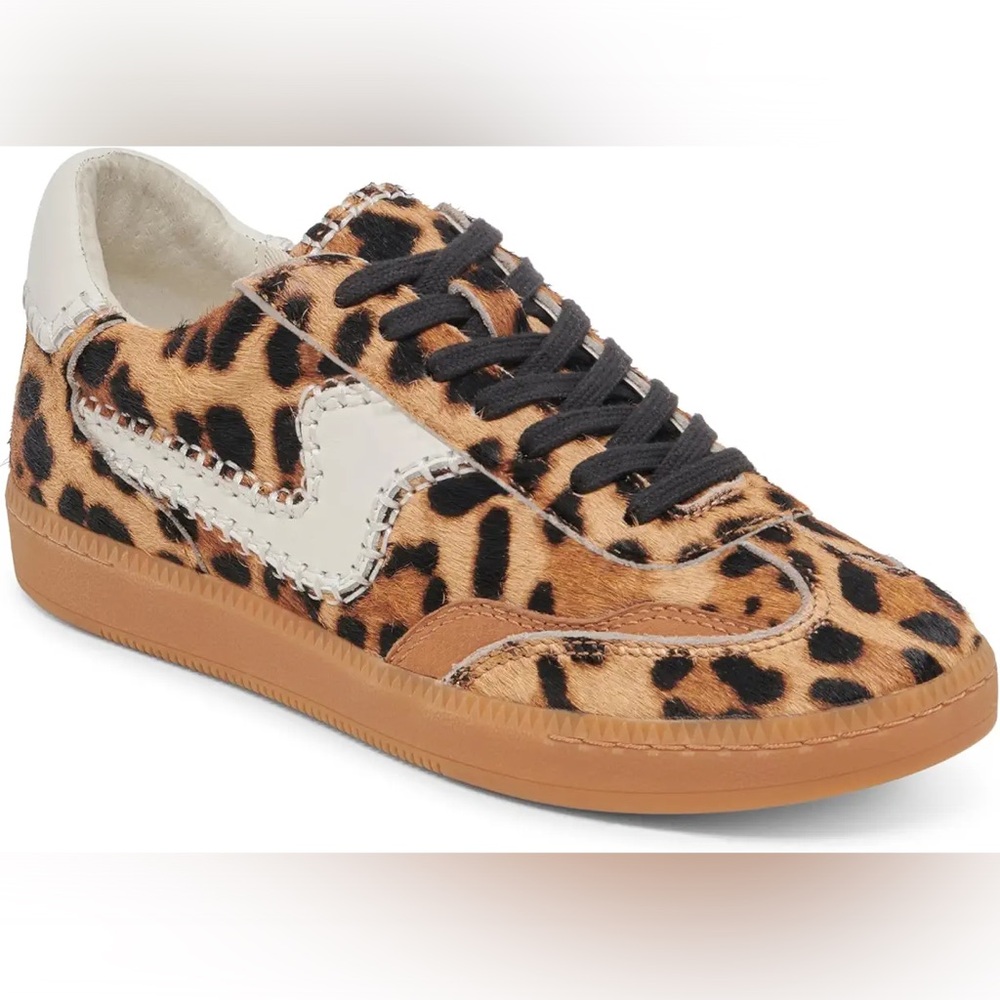 Dolce Vita Leopard-Print Sneakers in Tan, Black & White - Picture 2 of 10